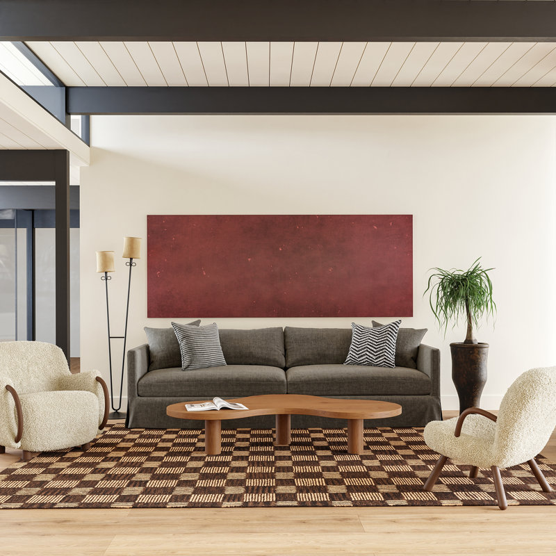 Tapis en laine à carreaux Quince, Tapis de couloir 2 pi 6 po x 8 pi