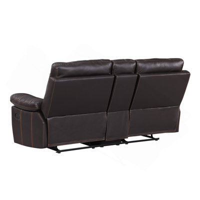 Global United Leather-Air Recliining  Console Loveseat