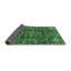 Tapis oriental en laine / polyester tissé à la machine Olender en vert / noir / gris-1083052249