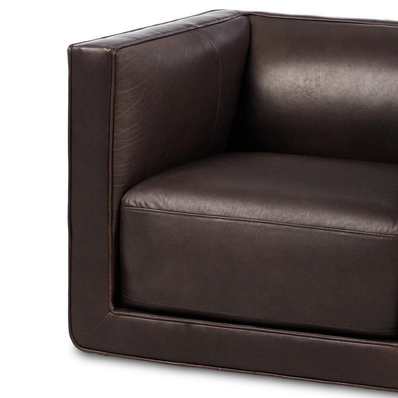 Phillip Swivel Chair-Delta Tweed, Heirloom Cigar Genuine Leather