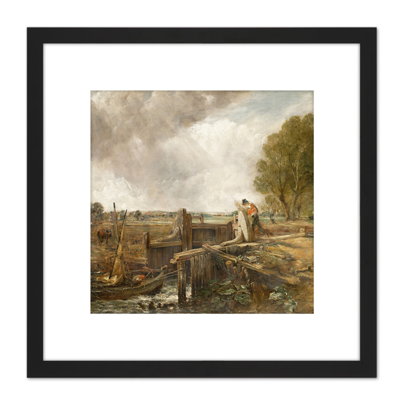 John Constable Study of a Boat Passing a Lock 1 Piece Single Picture Frame Painting