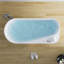 67 po X 31,5 po Baignoire de trempage autoportante en acrylique avec drain chromé et trop-plein à fente chromée