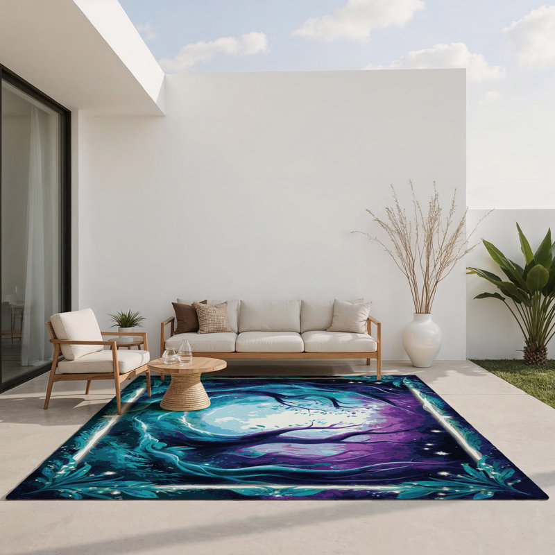 Serene Arbour Indoor And Outdoor Area Rug, Rectangle 1'6" x 2'6"