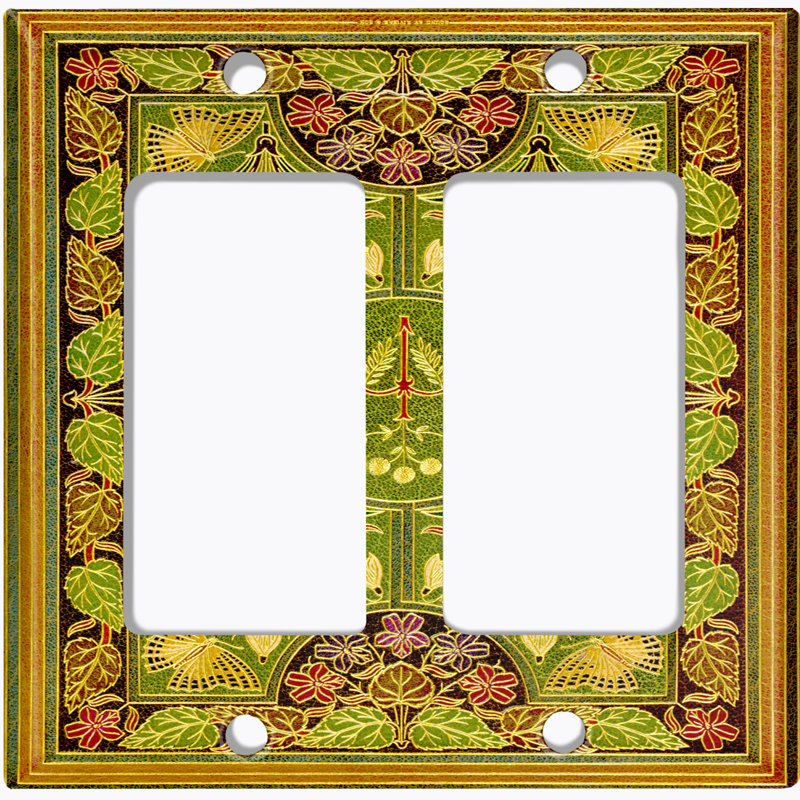 Patterned 2 - Gang Toggle Light Switch Standard Wall Plate