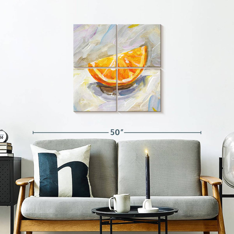 Yarlin abstrait orange, H 26 po x l 26 po