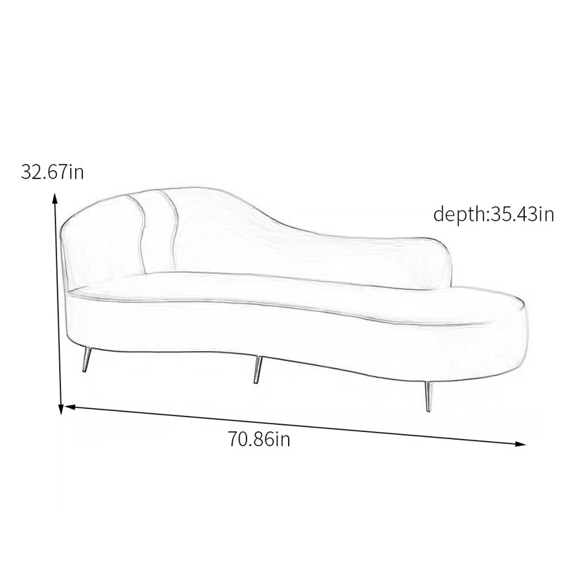 Chaise longue confortable en bois massif, Accoudoir à gauche (vu de face)