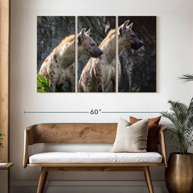 Hyenas On Alert, 32" H x 50" W