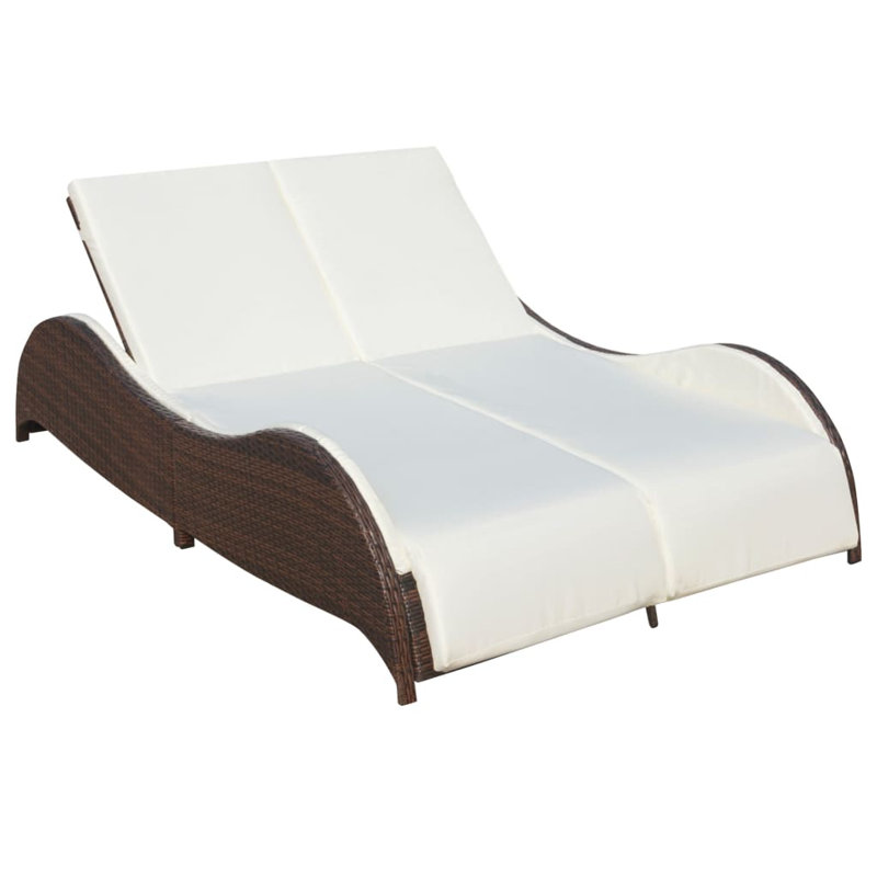Viqueque 80" Long Single chaise with Cushions, Brown