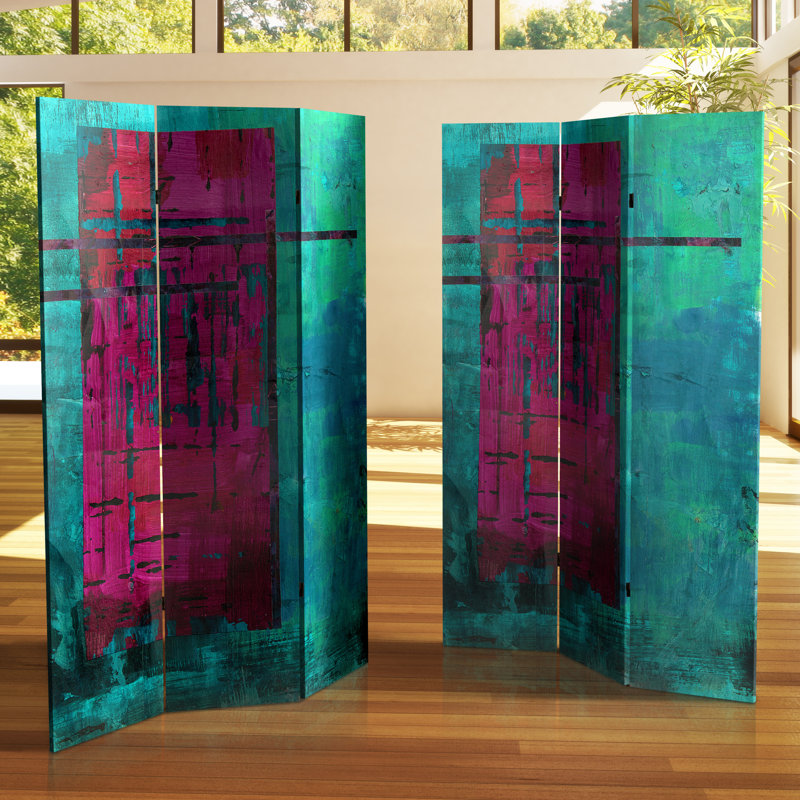 3 Panel Room Divider, Green