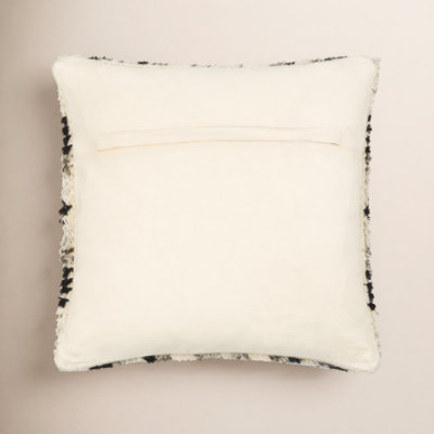 Cyan Geometric Wool Throw Pillow