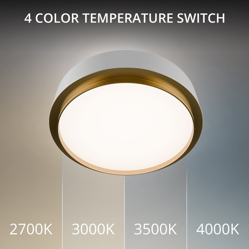Salvo 9" Dimmable LED Flush Mount Light Fixture With Built In Color Temperature Adjustability Switch From 2700K/3000K/3500K/4000K