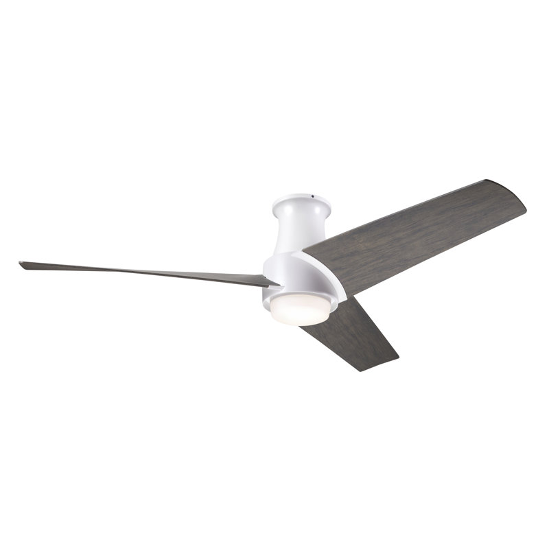 Ambit 56'' Ceiling Fan with LED Lights, Graywash, Matte White, Handheld Remote Control