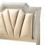 Lit double avec organisateur fonctionnel champagne, cuir synthétique, DEL et rangement en cuir champagne