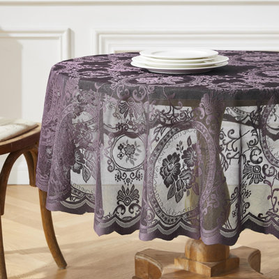 Gothic Purple Lace Tablecloth. 36 Inch Round Tablecloth for Halloween or Gothic Decor