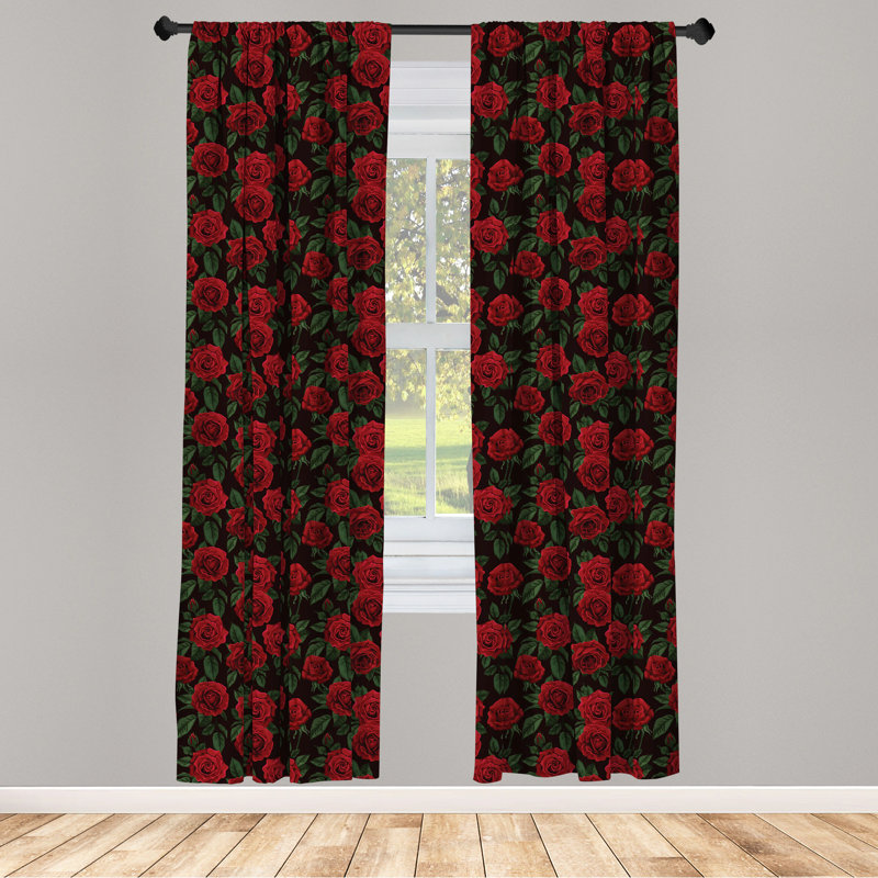Floral Semi-Sheer Rod Pocket Sliding Panel, 28" x 84"