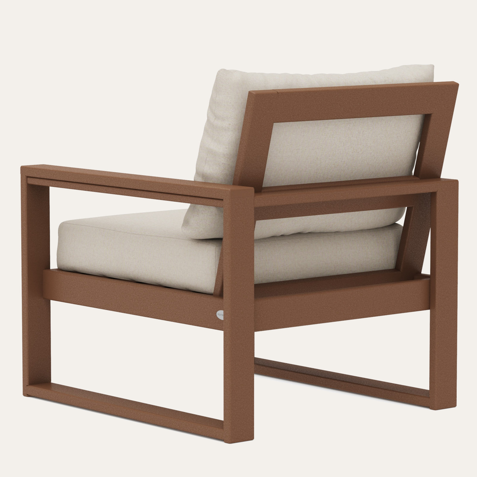 POLYWOOD Outdoor Lounge Chair, Dune Burlap Revolution®, Teak