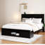 Cadre de lit avec tête de lit tapissier et plateforme en bois, tête de lit avec station de charge et DEL, cadre de lit avec lit pour animal de compagnie, pas de bruit, pas de sommier nécessaire, assemblage facile-1507668310-1481693105