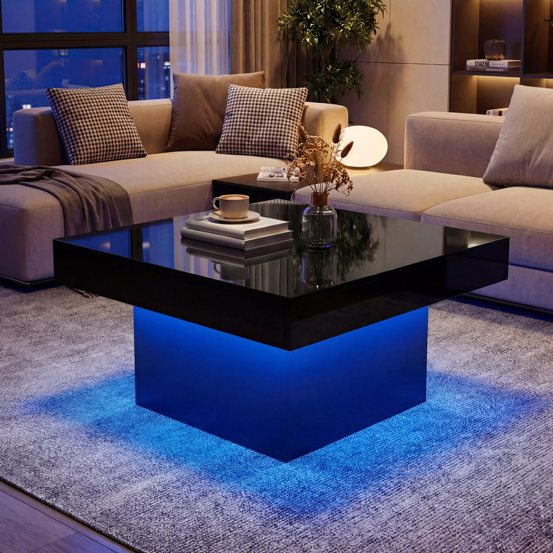 Coffee Table with Storage, Black