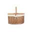 Wicker Lidded Oval Picnic Hamper Basket with Lining