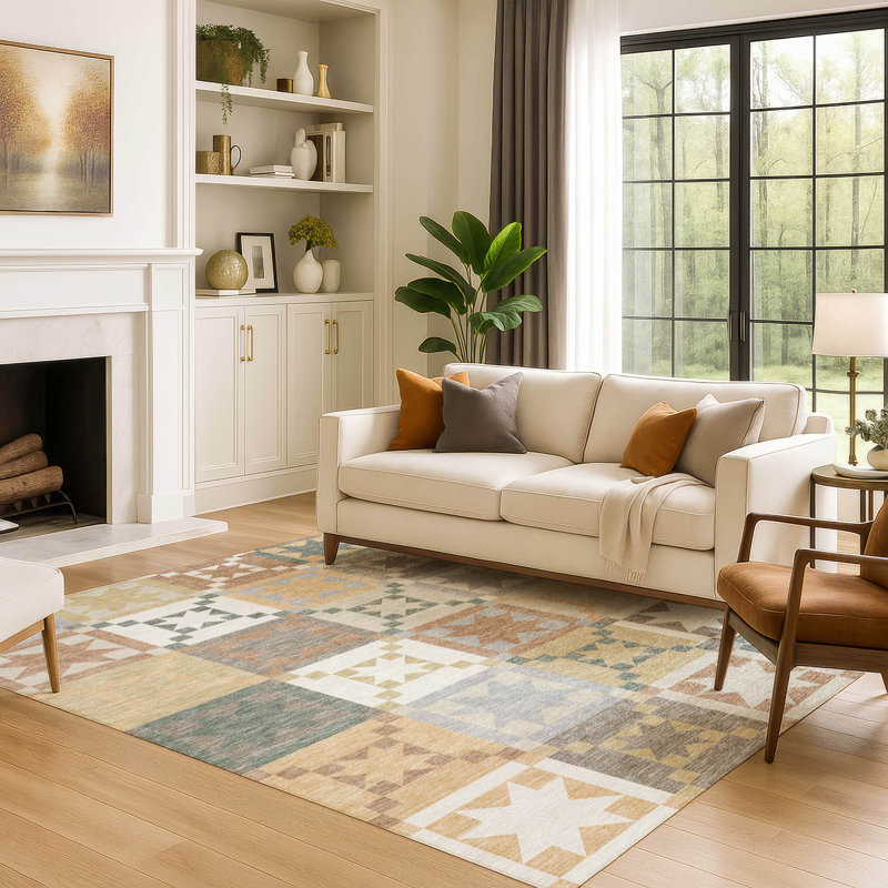 Tapis de qualité supérieure lavable à la machine Villers, Ivory, 8 pi x 10 pi