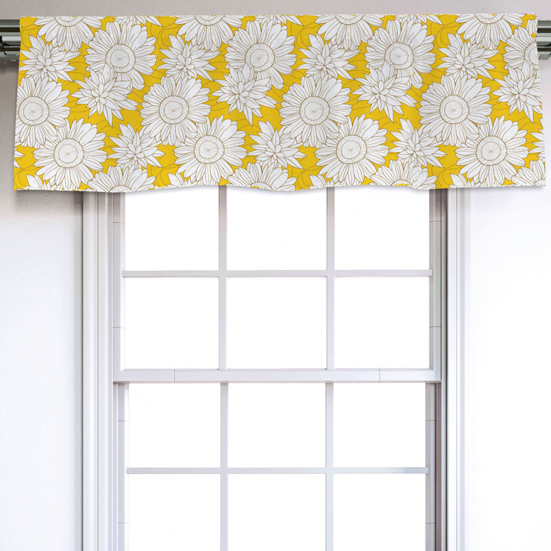 Sateen Floral Ruffled Window Valance