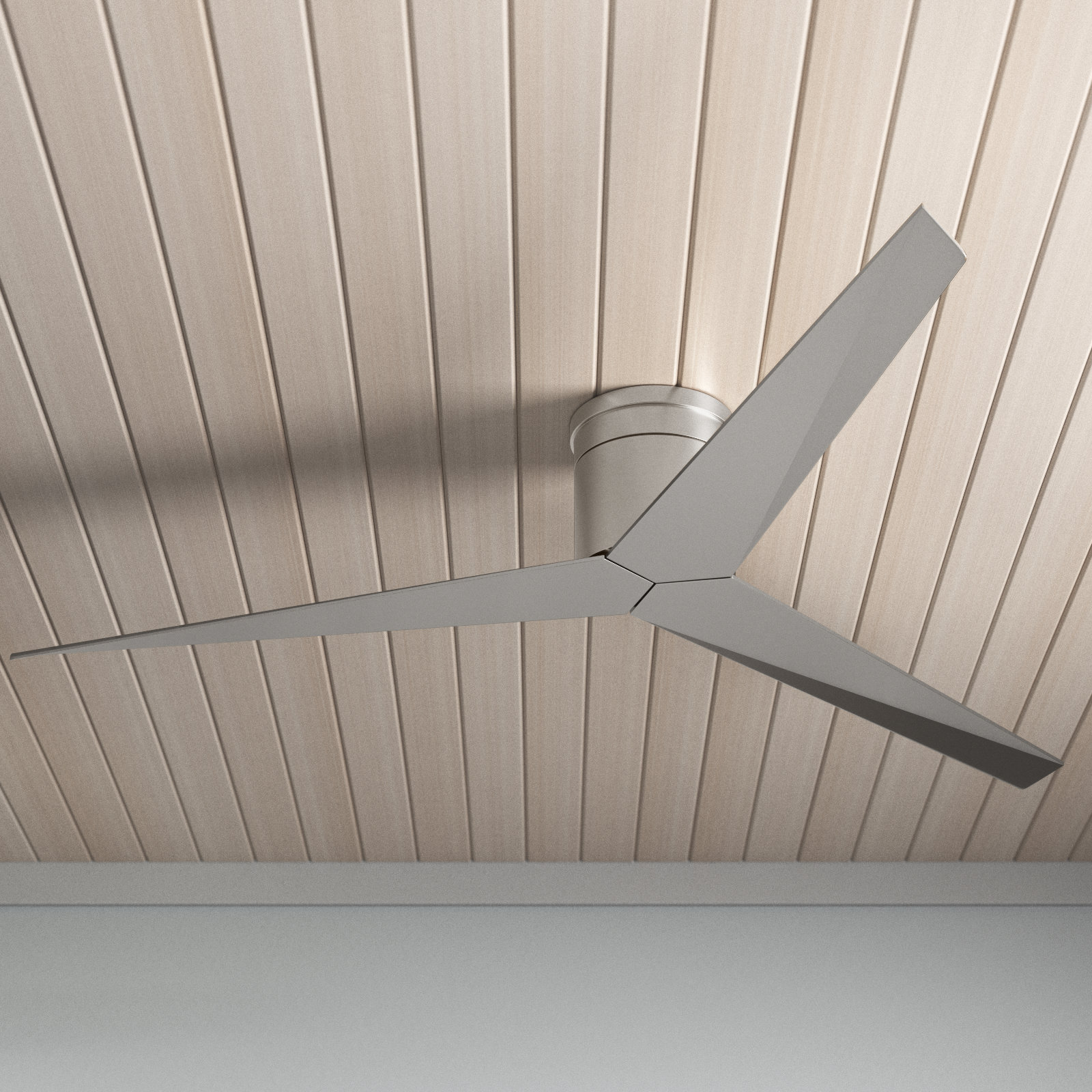 56'' 3 Blade Ceiling Fan, Walnut Tone, Brushed Nickel
