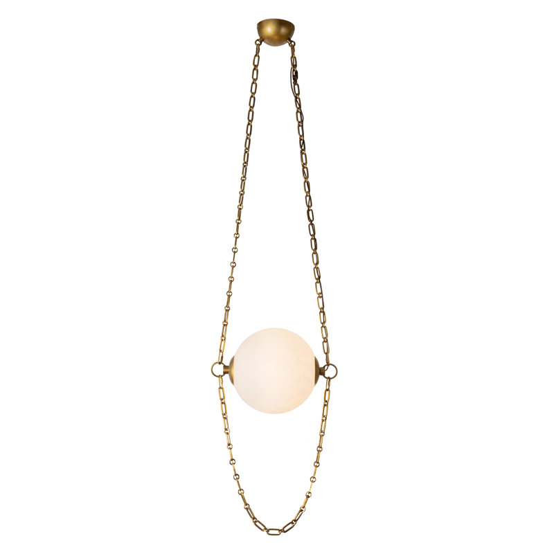 Petra  10-in Black dimmable LED Pendant, Antique Brass