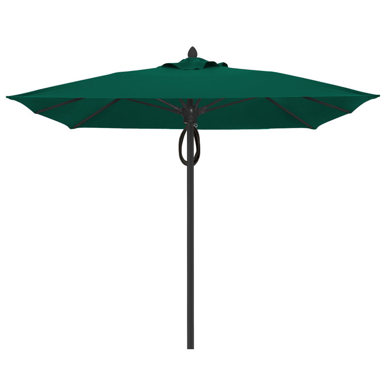 Parasol de marché carré 7,5 pi Prestige, Noir, Velours vert forêt