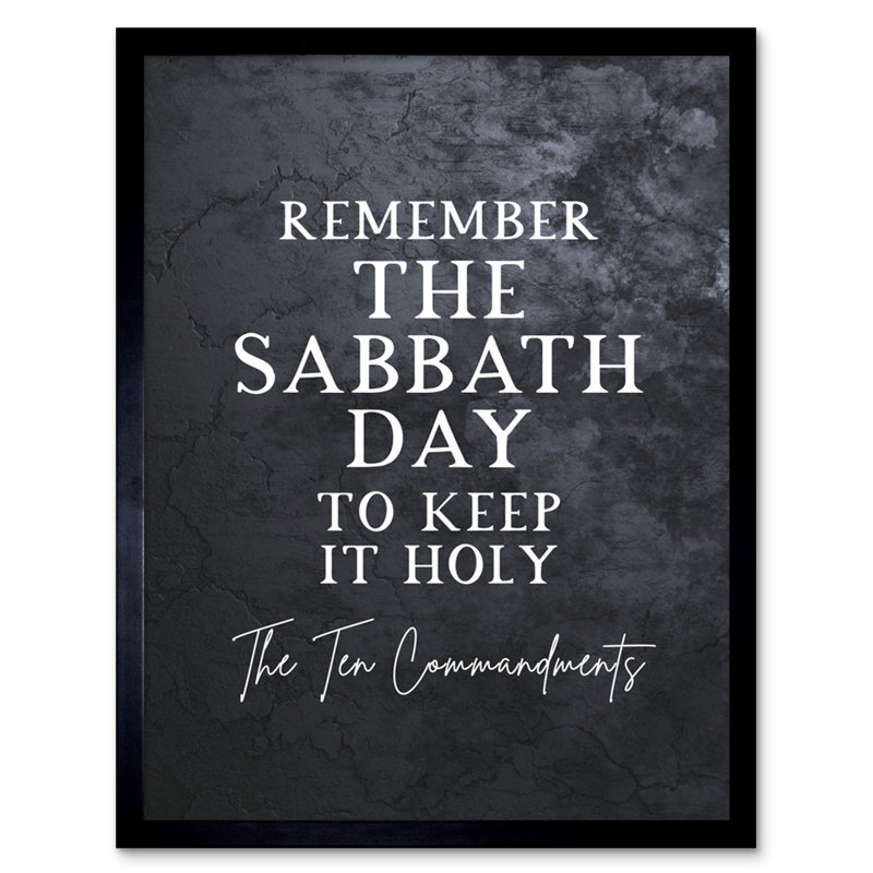 Ten Commandments Remember The Sabbath - Single Picture Frame Typography, 25.9cm H x 20.6cm W x 1.5cm D