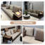 Canapé modulaire kaki en cuir véritable-717553990
