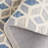 Ebony Hand Tufted Wool/Cotton Geometric Rug in Ivory/Blue-95854470