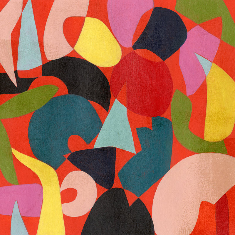 «Tomato Prism II» par Grace Popp - peinture sur toile tendue, H 36 po x l 36 po