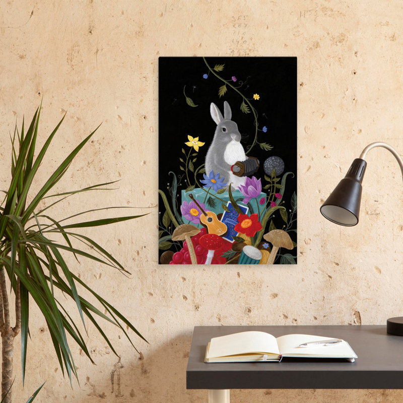 Harmonie - animaux, fantaisie urbaine, surréalisme, fantaisie, fleurs, art, H 24 po x l 16 po