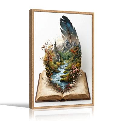Ensemble de 1 tableau sur toile représentant un paysage fantastique
