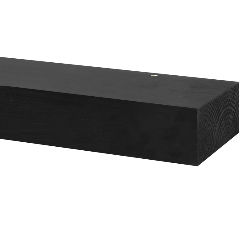 Tablette flottante Smooth Timber - Tablette murale et de manteau de cheminée polyvalente, 72", Nuit noire
