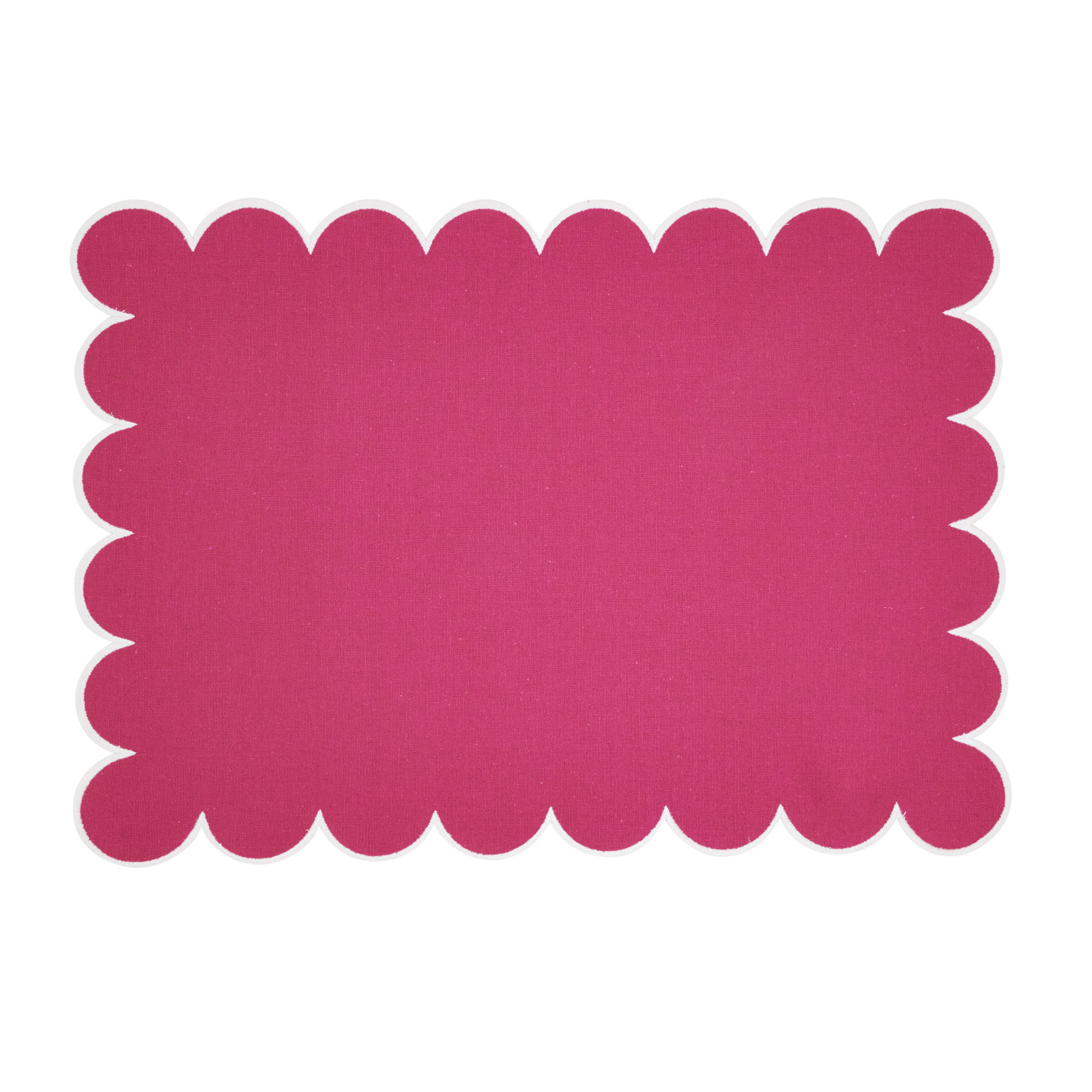 Eco Scallop Border Placemat (Set of 4), Deep Pink