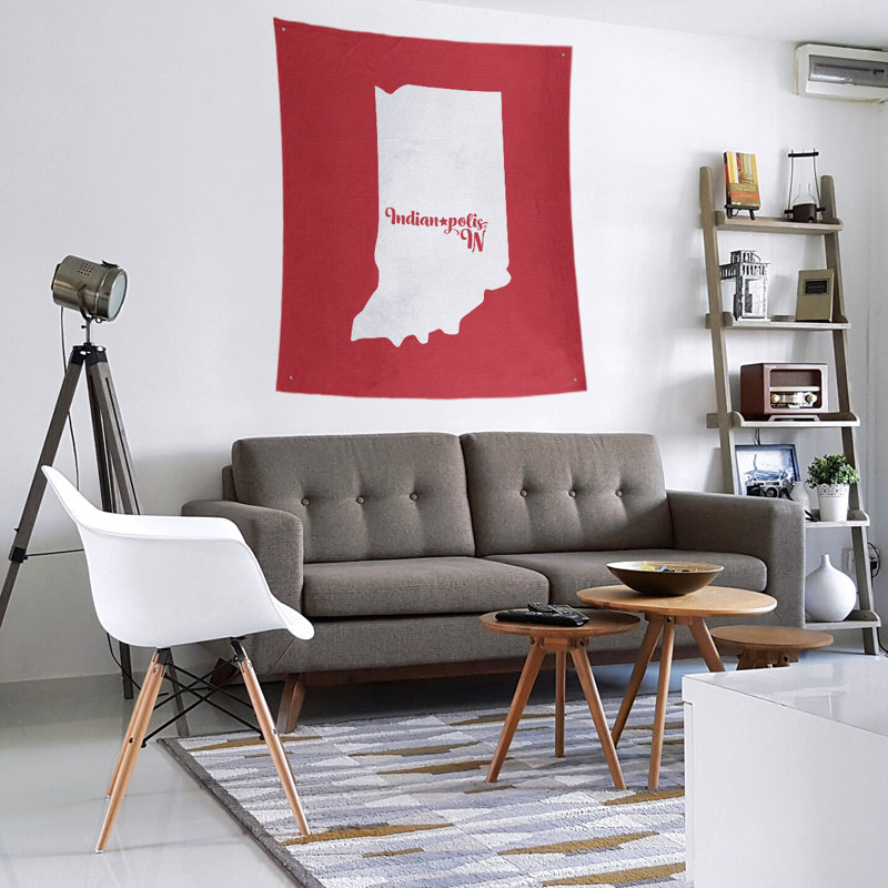 Tapisserie d'Indianapolis, H 27,5 po x l 37,5 po, Rouge