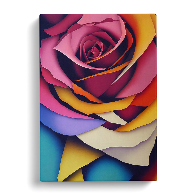 Dauberville Rose Painting In Abstract Vol.2 - Wrapped Canvas Print, 76cm H x 50cm W