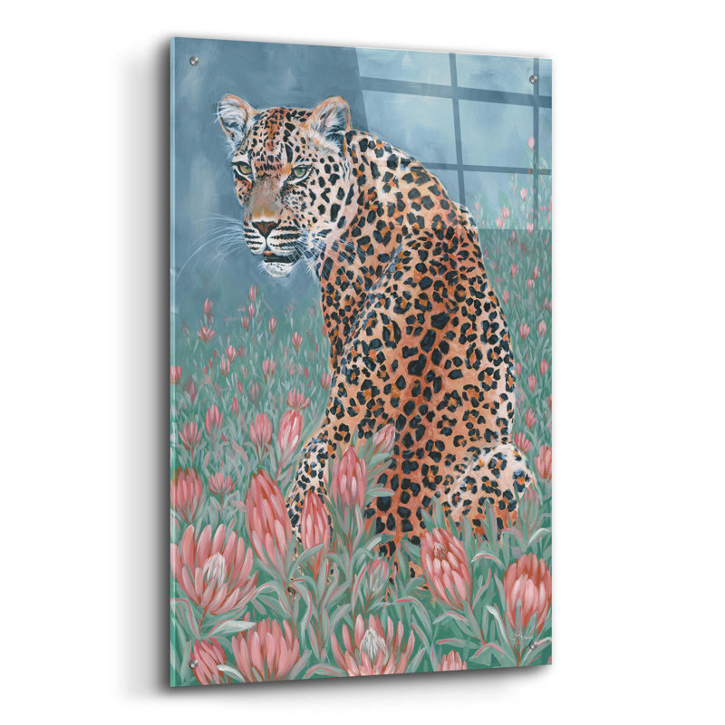 «Leopard in the Flowers» par JG Studios, H 36 po x l 24 po x P 0,2 po