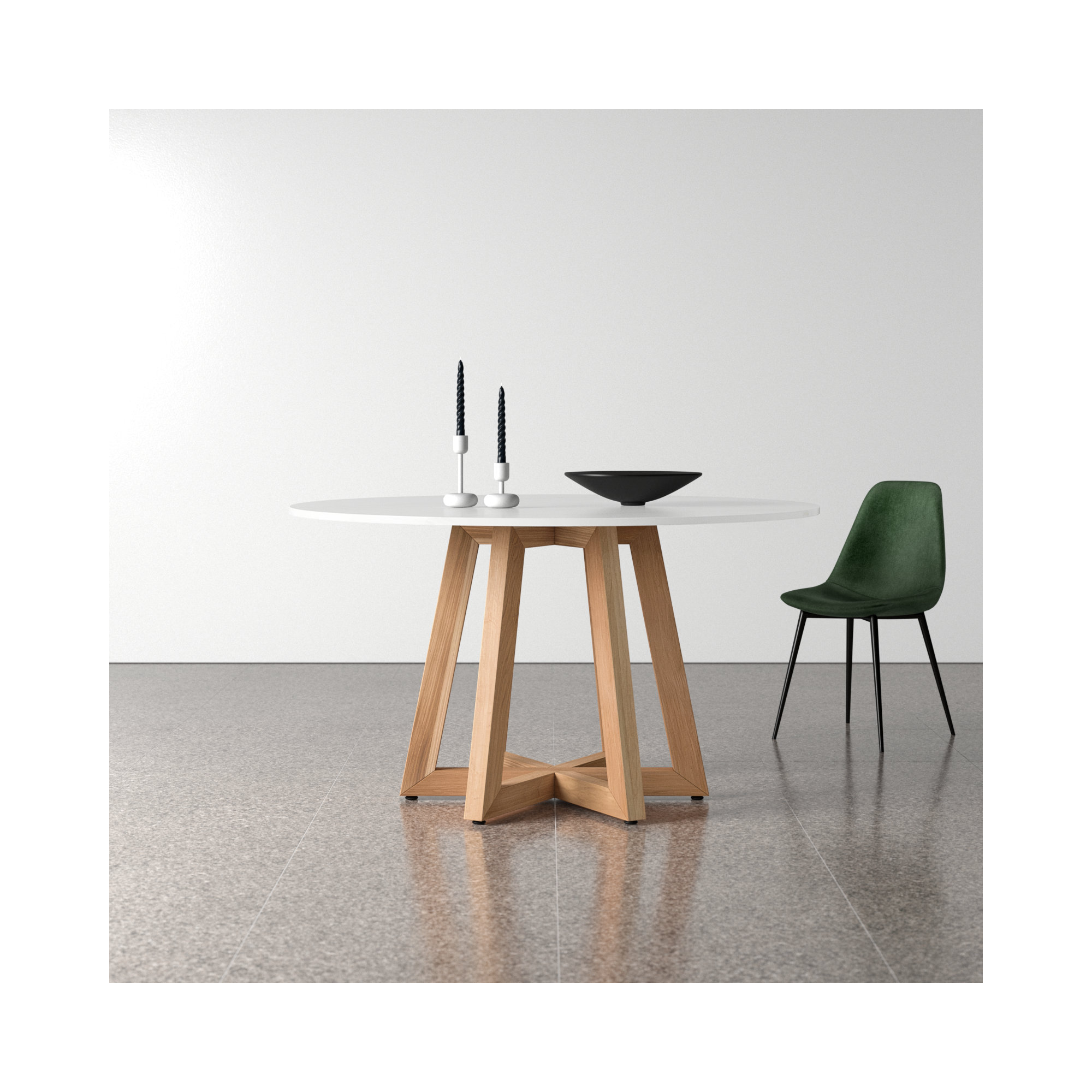 Oleta Round Marble Dining Table, 30" H x 55" L x 55" W