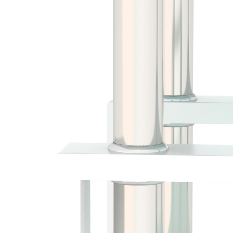 Table basse carrée moderne en verre trempé, ensemble de 2, transparent/blanc, table d'appoint pour salon, pied en métal, capacité de charge de 68 kg, montage facile, poids net de 15 kg.