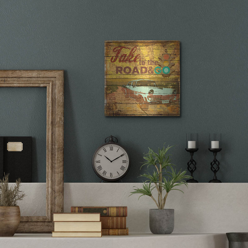 Winston Porter «Take To The Road» par Art Licensing Studio, art mural en métal, H 12 po x l 12 po