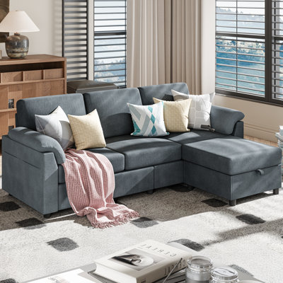 Convertible Sectional Small Sofa L-Shaped Couch Seat With Modern Linen Fabric, For Living Room, Apartment,Study And Office, 79"
