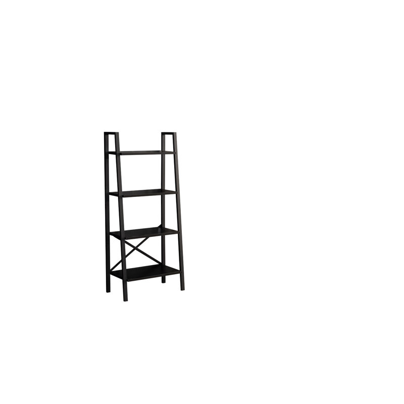 5 Tier Modern Bookshelf - Black Metal Frame Bookcase For Small Living & Office Spaces, Solid Wood, 51.14 In. H X 22.61 W 12.76 D, 9.82 Lb Weight 5 Organizer Spaces In Office, 23 52 13 Lb.