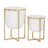 Round White Planter With Gold Metal Base, 10", 13"