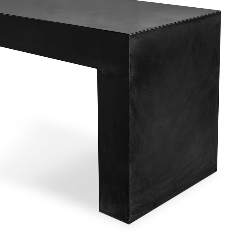 Lazarus Outdoor Dining Bench, Black