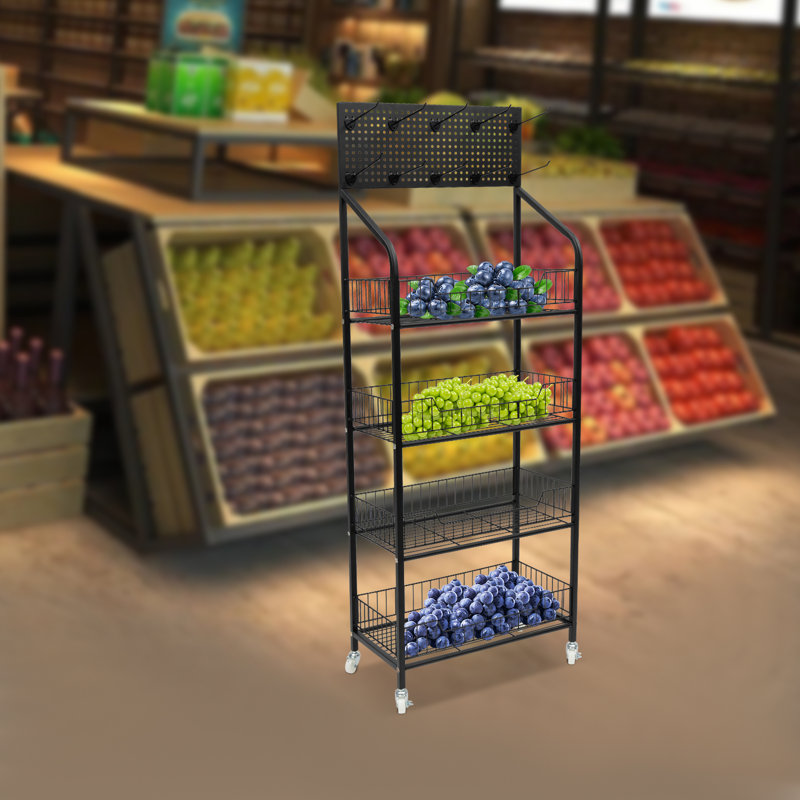 Maurisha 19.68'' W Metal Storage Rack with Wheels, Black