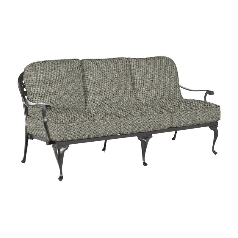 Provance 78.5" Wide Outdoor Patio Sofa with Cushions, Welt, Linen Navy, Ancient Earth