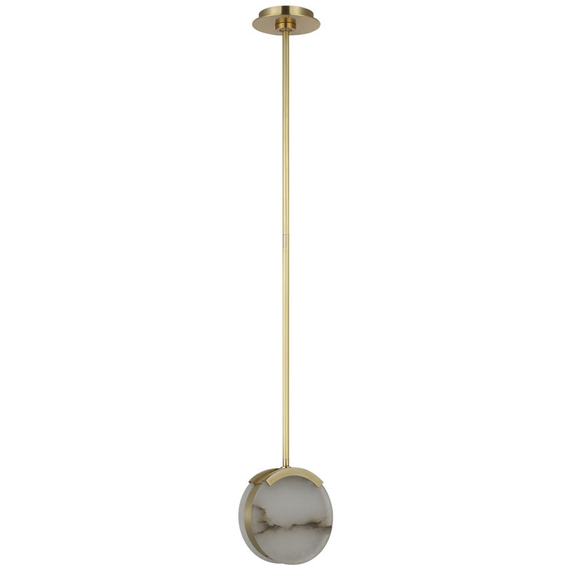 Kelly Wearstler Melange 7" Pendant in Antique-Burnished Brass with Alabaster, Antique-Burnished Brass