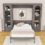 Lit plateforme Murphy avec tablette, armoires, tiroirs et DEL